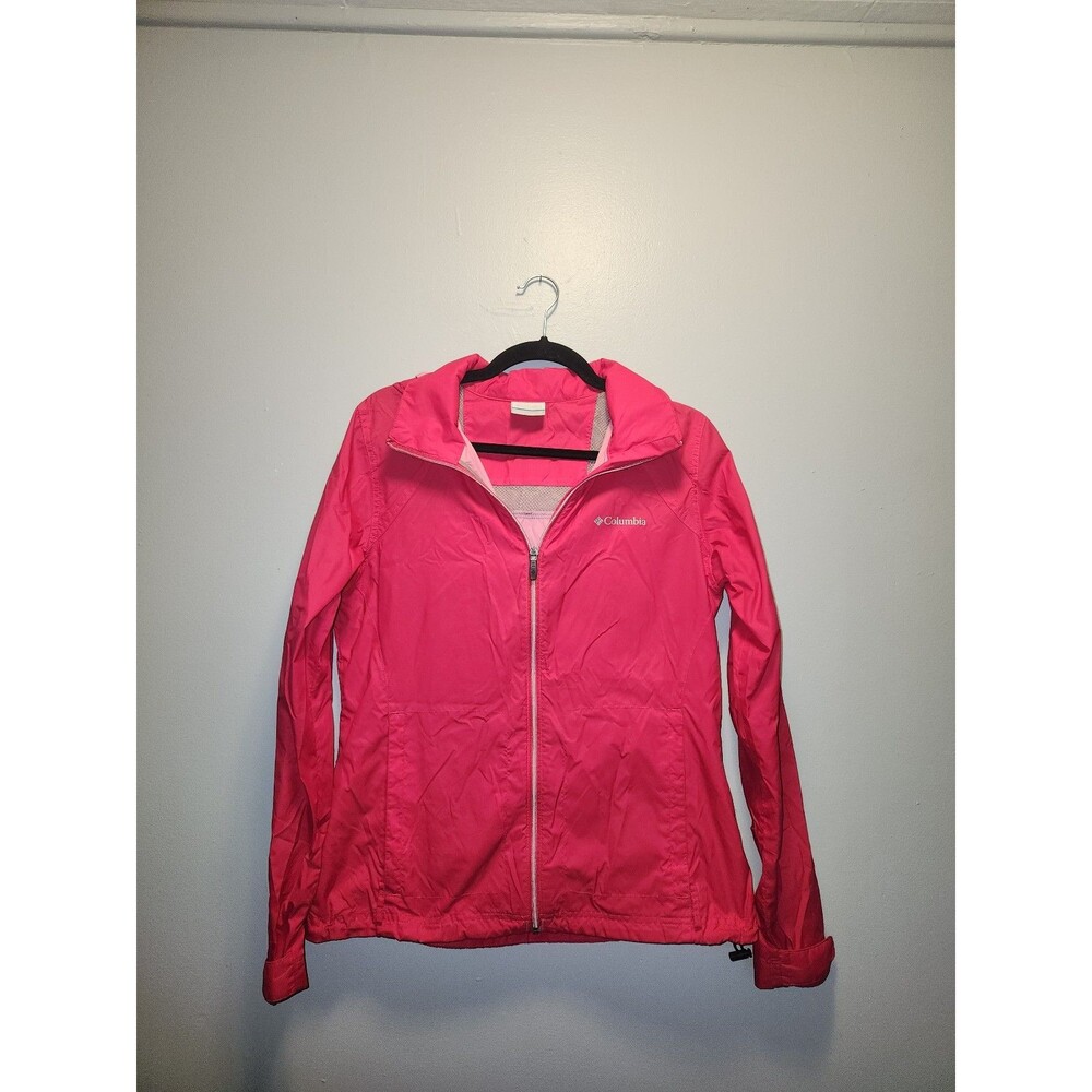 Womens Pink Columbia Sportswear Windbreaker Jacket | Medium